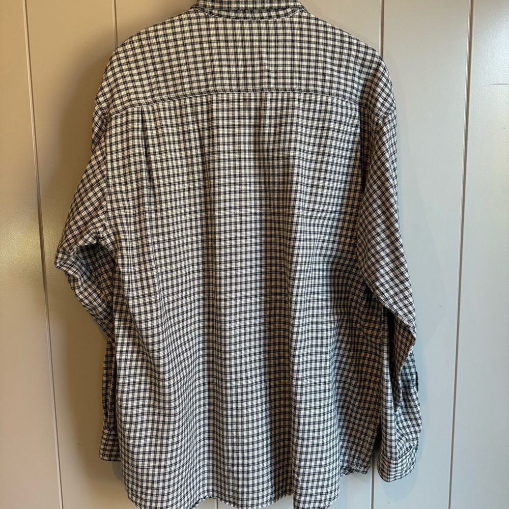 Columbia Men’s Button Down Black & Cream Plaid Flannel Long Sleeve Shirt XXL - Picture 2 of 11